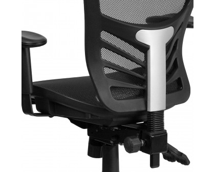 BLNK Nicholas Mid-Back Mesh Multifunction Executive Swivel Ergonomic Office Chair with Adjustable Arms - Transparent Black