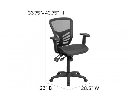 BLNK Nicholas Mid-Back Mesh Multifunction Executive Swivel Ergonomic Office Chair with Adjustable Arms - Transparent Black