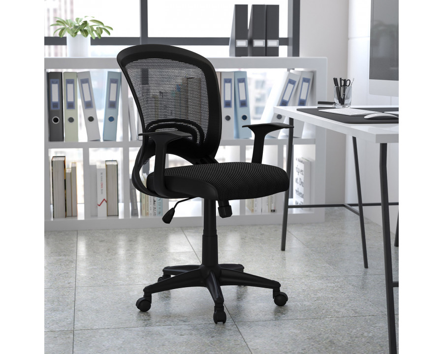 BLNK - Manny Mid-Back Designer Mesh Swivel Task Office Chair with Arms