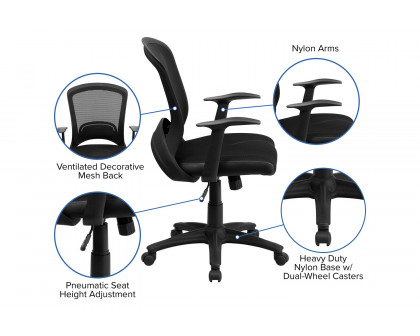 BLNK - Manny Mid-Back Designer Mesh Swivel Task Office Chair with Arms