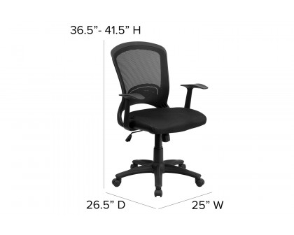 BLNK - Manny Mid-Back Designer Mesh Swivel Task Office Chair with Arms