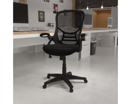 BLNK Porter High-Back Mesh Ergonomic Swivel Office Chair with Black Frame and Flip-up Arms