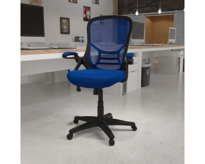 BLNK Porter High-Back Mesh Ergonomic Swivel Office Chair with White Frame and Flip-up Arms