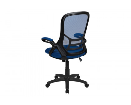 BLNK Porter High Back Blue Mesh Ergonomic Swivel Office Chair with Black Frame and Flip-up Arms