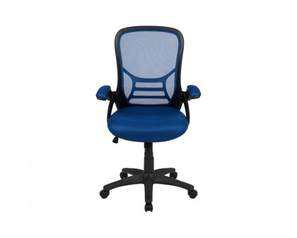 BLNK Porter High Back Blue Mesh Ergonomic Swivel Office Chair with Black Frame and Flip-up Arms