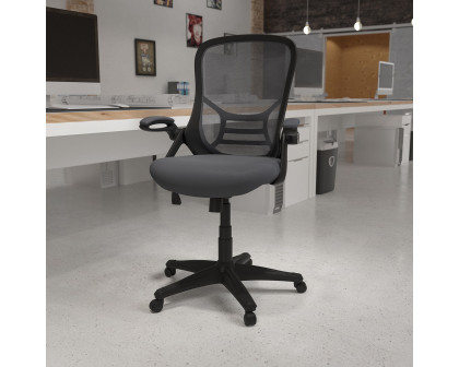 BLNK Porter High-Back Mesh Ergonomic Swivel Office Chair with Black Frame and Flip-up Arms