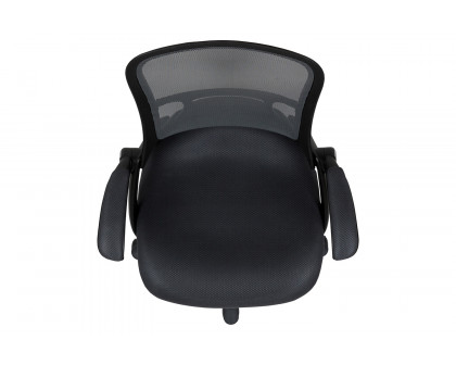 BLNK Porter High-Back Mesh Ergonomic Swivel Office Chair with Black Frame and Flip-up Arms - Dark Gray