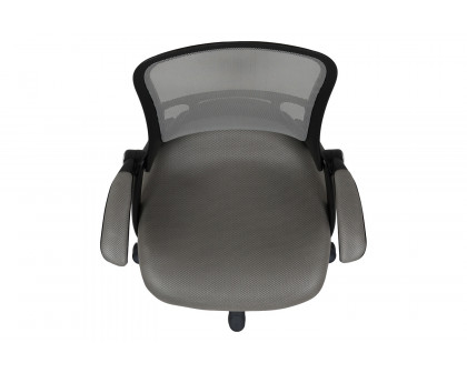 BLNK Porter High-Back Mesh Ergonomic Swivel Office Chair with Black Frame and Flip-up Arms - Light Gray