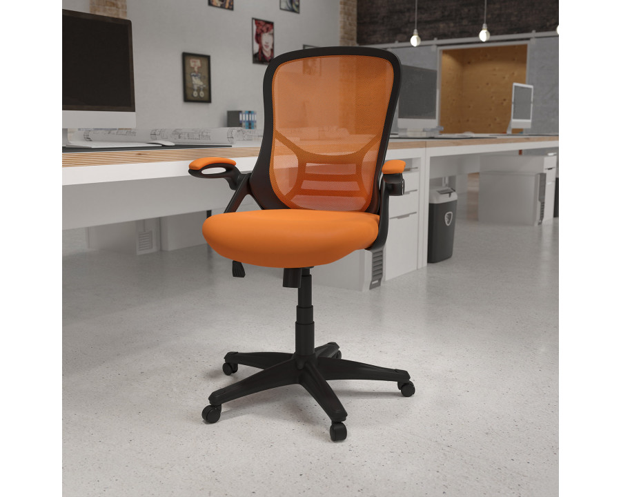 BLNK Porter High-Back Mesh Ergonomic Swivel Office Chair with Black Frame and Flip-up Arms