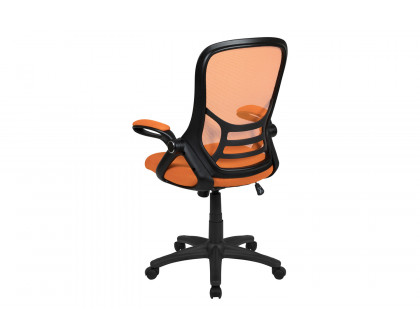 BLNK Porter High-Back Mesh Ergonomic Swivel Office Chair with Black Frame and Flip-up Arms - Orange