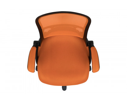 BLNK Porter High-Back Mesh Ergonomic Swivel Office Chair with Black Frame and Flip-up Arms - Orange