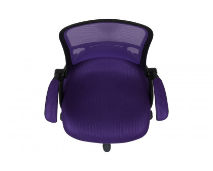 BLNK Porter High-Back Mesh Ergonomic Swivel Office Chair with Black Frame and Flip-up Arms - Purple