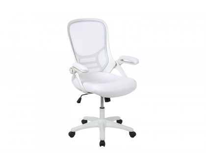 BLNK Porter High-Back Mesh Ergonomic Swivel Office Chair with White Frame and Flip-up Arms