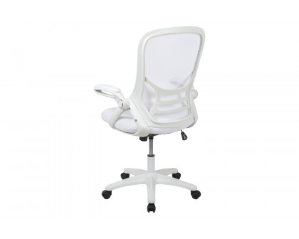 BLNK Porter High-Back Mesh Ergonomic Swivel Office Chair with White Frame and Flip-up Arms