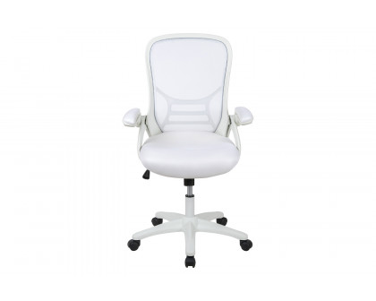 BLNK Porter High-Back Mesh Ergonomic Swivel Office Chair with White Frame and Flip-up Arms