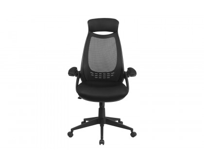 BLNK - Ivan High-Back Mesh Executive Swivel Office Chair with Flip-Up Arms