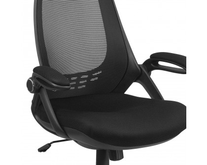 BLNK - Ivan High-Back Mesh Executive Swivel Office Chair with Flip-Up Arms