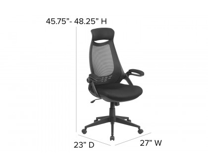 BLNK - Ivan High-Back Mesh Executive Swivel Office Chair with Flip-Up Arms