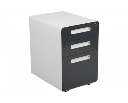 BLNK - Wren Ergonomic 3-Drawer Mobile Locking Filing Cabinet with Anti-Tilt Mechanism and Letter-Legal Drawer