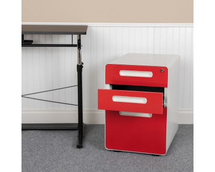 BLNK - Wren Ergonomic 3-Drawer Mobile Locking Filing Cabinet with Anti-Tilt Mechanism and Letter-Legal Drawer