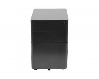 BLNK Warner 3-Drawer Mobile Locking Filing Cabinet with Anti-Tilt Mechanism and Letter-Legal Drawer - Black