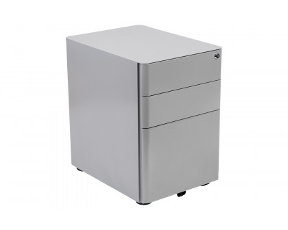 BLNK Warner 3-Drawer Mobile Locking Filing Cabinet with Anti-Tilt Mechanism and Letter-Legal Drawer - Gray