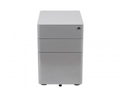 BLNK Warner 3-Drawer Mobile Locking Filing Cabinet with Anti-Tilt Mechanism and Letter-Legal Drawer - Gray