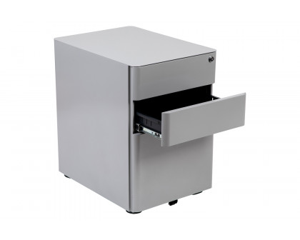 BLNK Warner 3-Drawer Mobile Locking Filing Cabinet with Anti-Tilt Mechanism and Letter-Legal Drawer - Gray