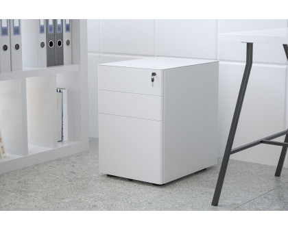 BLNK - Warner 3-Drawer Mobile Locking Filing Cabinet with Anti-Tilt Mechanism and Letter-Legal Drawer