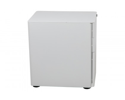 BLNK Warner 3-Drawer Mobile Locking Filing Cabinet with Anti-Tilt Mechanism and Letter-Legal Drawer - White