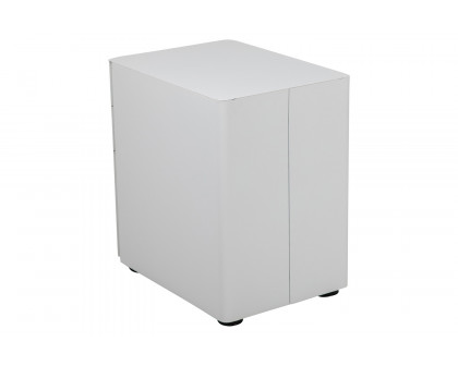 BLNK Warner 3-Drawer Mobile Locking Filing Cabinet with Anti-Tilt Mechanism and Letter-Legal Drawer - White