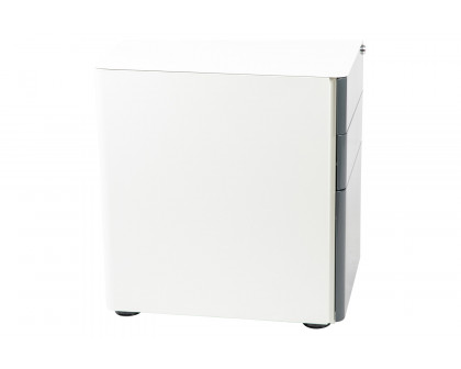 BLNK Warner 3-Drawer Mobile Locking Filing Cabinet with Anti-Tilt Mechanism and Letter-Legal Drawer - White/Charcoal