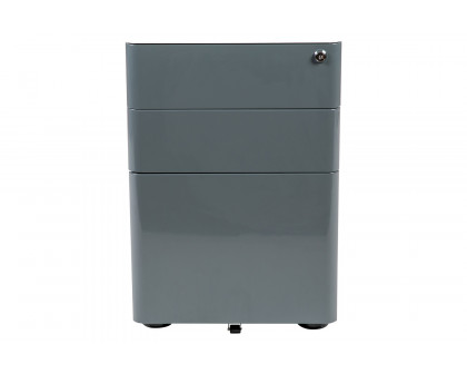 BLNK Warner 3-Drawer Mobile Locking Filing Cabinet with Anti-Tilt Mechanism and Letter-Legal Drawer - White/Charcoal