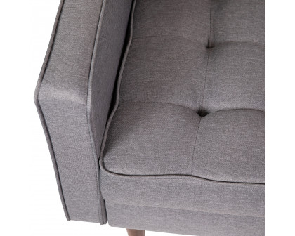 BLNK™ Hudson Commercial Mid-Century Modern Arm Chair with Tufted Faux Linen Upholstery and Solid Wood Legs - Slate Gray