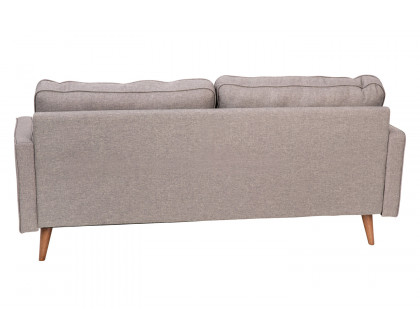 BLNK Hudson Mid-Century Modern Sofa with Tufted Faux Linen Upholstery and Solid Wood Legs - Slate Gray