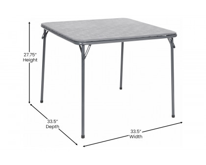 BLNK Madison Folding Card Table and Chair Set 5 Piece - Gray