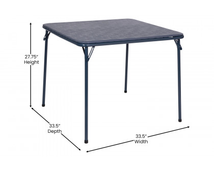 BLNK Madison Folding Card Table and Chair Set 5 Piece - Navy