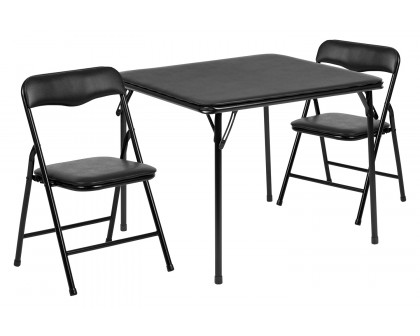 BLNK Mindy Kids Folding Table and Chair Set 3 Piece - Black