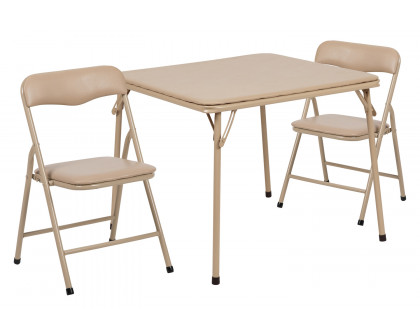 BLNK™ Mindy Kids Folding Table and Chair Set 3 Piece - Tan