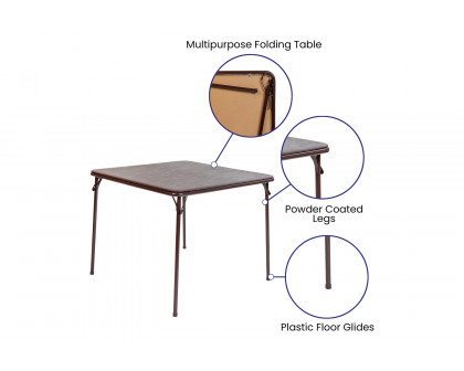 BLNK Madelyn Folding Card Table - Brown