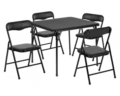 BLNK Mindy Kids Folding Table and Chair Set 5 Piece - Black