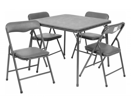 BLNK Mindy Kids Folding Table and Chair Set 5 Piece - Gray