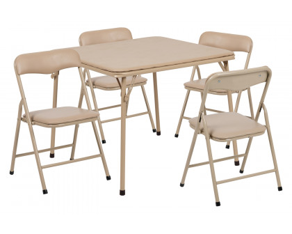 BLNK Mindy Kids Folding Table and Chair Set 5 Piece - Tan