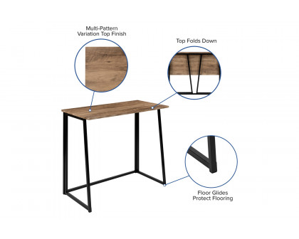 BLNK - Walker Small Rustic Natural Folding Computer Desk