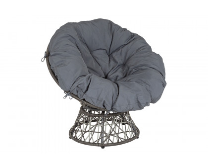 BLNK - Bowie Comfort Series Swivel Patio Chair with Dark Gray Cushion