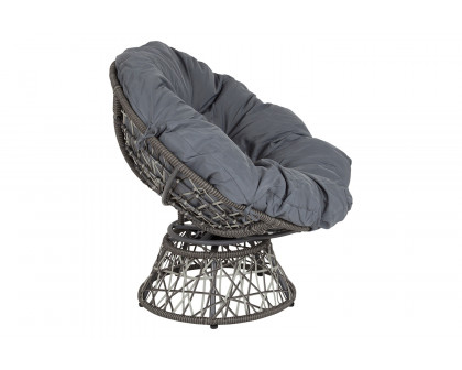 BLNK - Bowie Comfort Series Swivel Patio Chair with Dark Gray Cushion