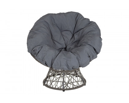 BLNK - Bowie Comfort Series Swivel Patio Chair with Dark Gray Cushion