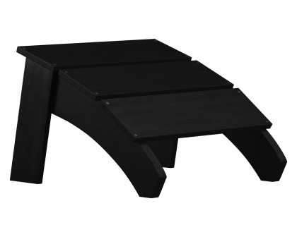 BLNK™ Sawyer Commercial All-Weather Poly Resin Wood Adirondack Ottoman Foot Rest - Black