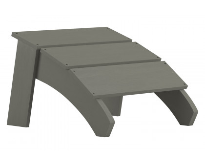 BLNK Sawyer Commercial All-Weather Poly Resin Wood Adirondack Ottoman Foot Rest - Gray