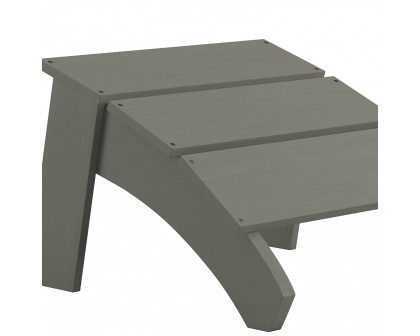 BLNK Sawyer Commercial All-Weather Poly Resin Wood Adirondack Ottoman Foot Rest - Gray